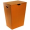 Rectangular Laundry Basket Made From Faux Leather in Orange Finish